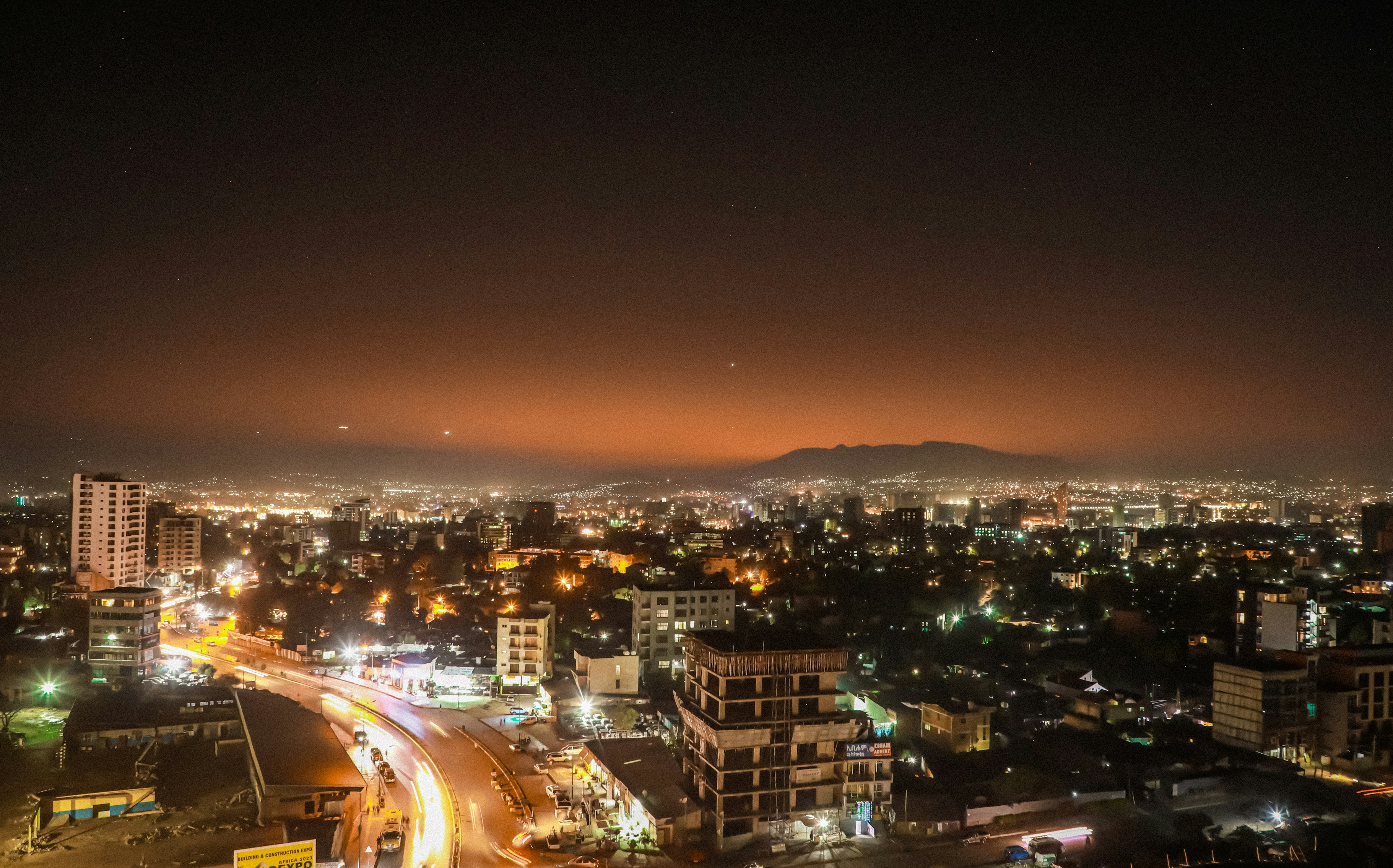 Addis Ababa skyline at night